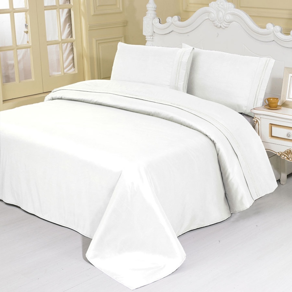 TWIN Size WHITE 3 Pieces SHEET SETS